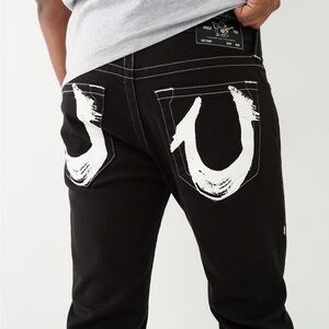 True Religion Black and White Slim Jeans